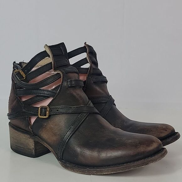 Freebird By Steven Stair Distressed Leather Women's Ankle Boots - Picture 1 of 12